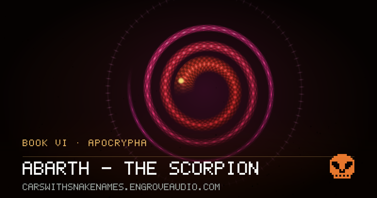 Procedurally generated serpent sigil for Abarth — the Scorpion, derived from its name