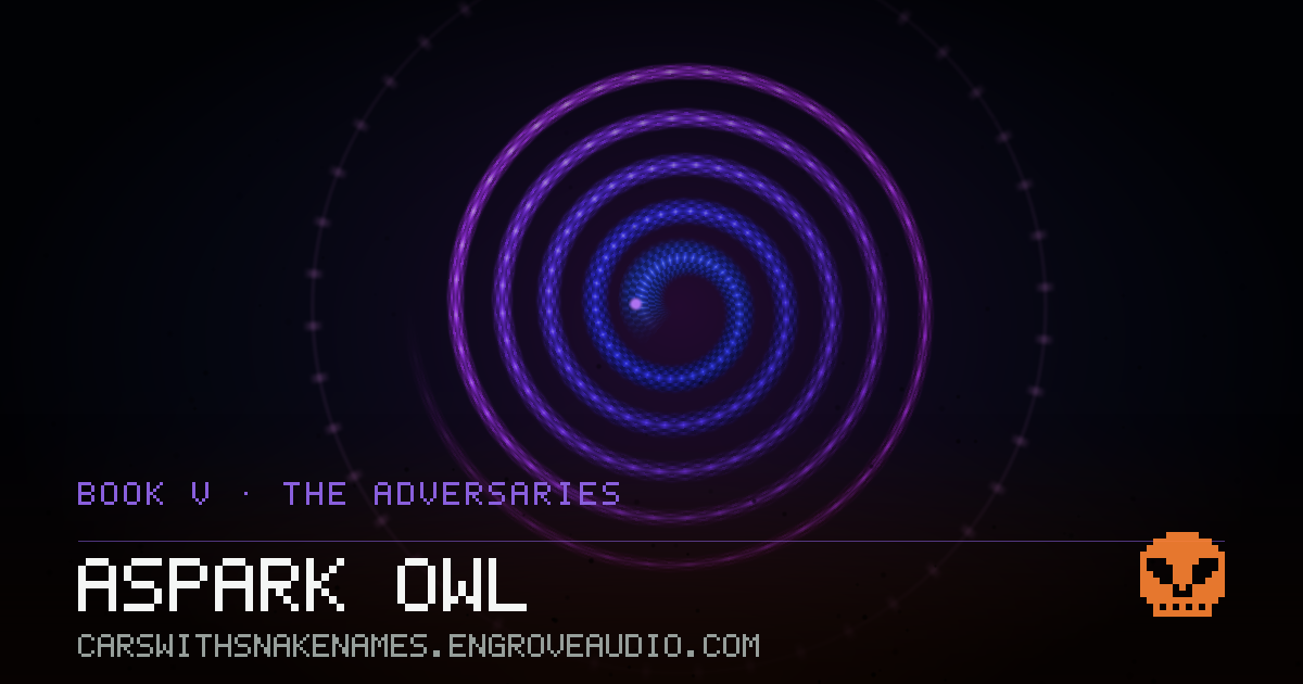 Procedurally generated serpent sigil for Aspark Owl, derived from its name