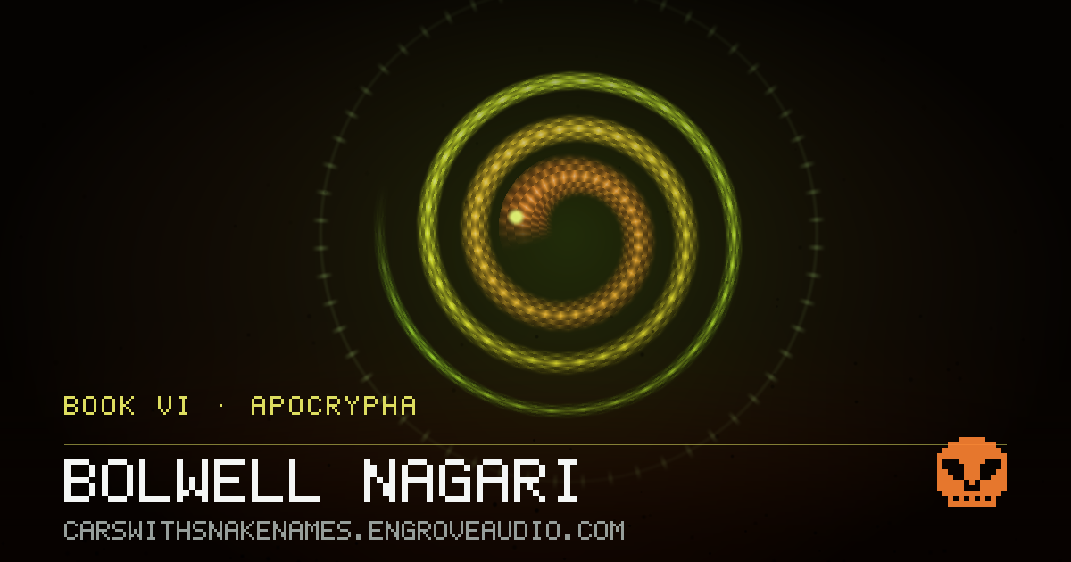Procedurally generated serpent sigil for Bolwell Nagari, derived from its name