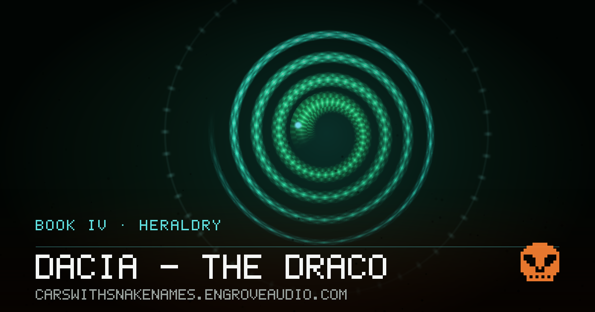 Procedurally generated serpent sigil for Dacia — the Draco, derived from its name