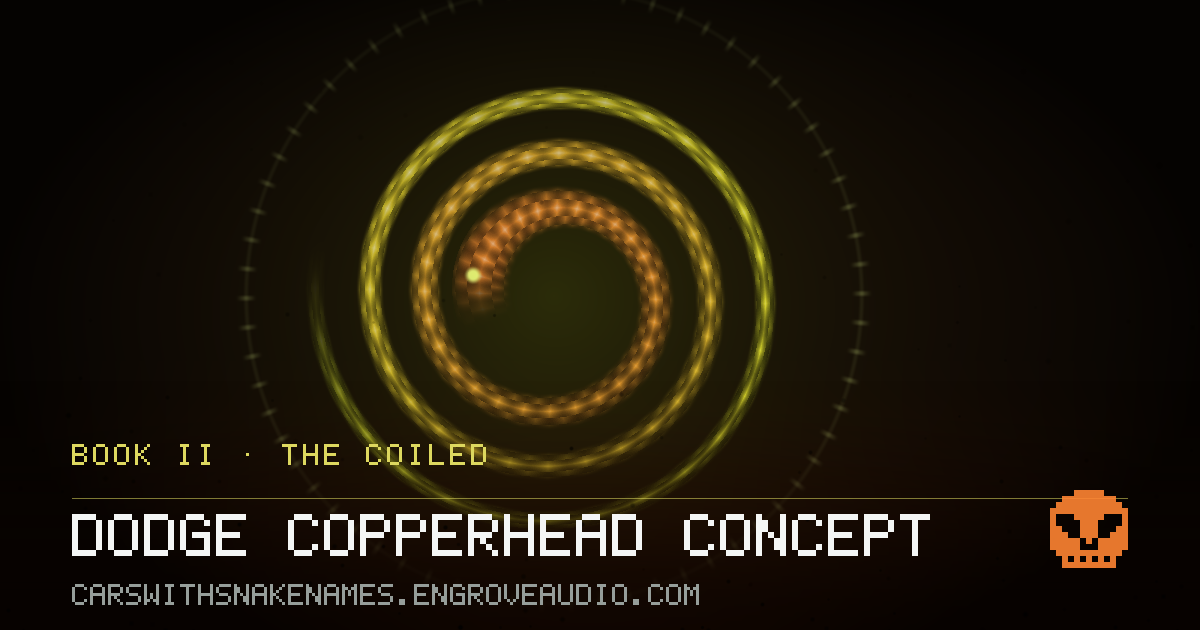 Procedurally generated serpent sigil for Dodge Copperhead Concept, derived from its name