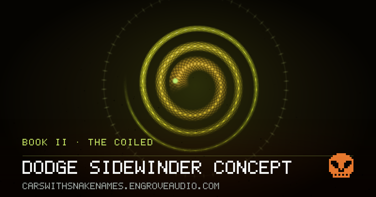 Procedurally generated serpent sigil for Dodge Sidewinder Concept, derived from its name