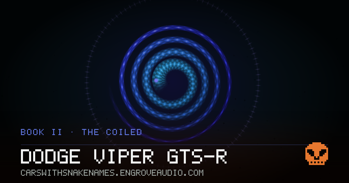 Procedurally generated serpent sigil for Dodge Viper GTS-R, derived from its name