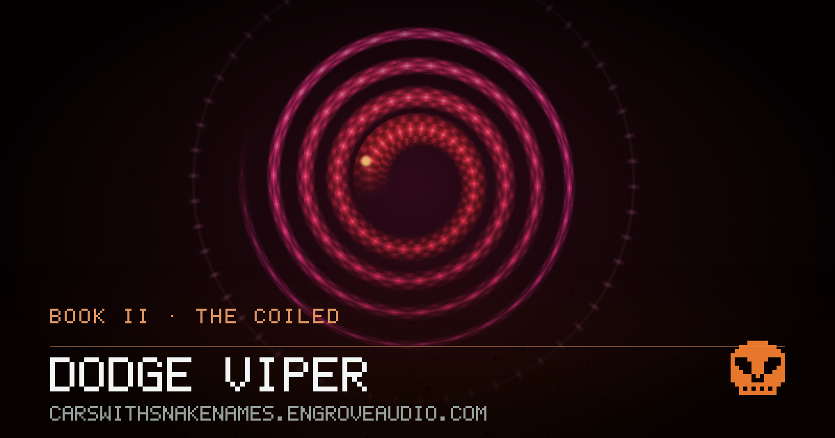Procedurally generated serpent sigil for Dodge Viper, derived from its name