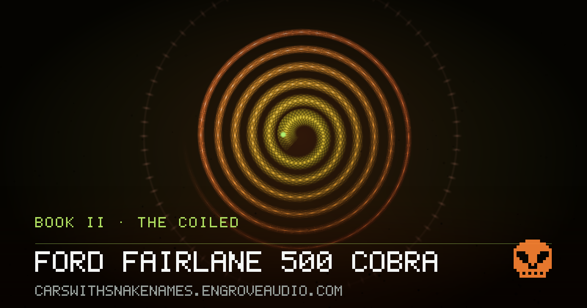 Procedurally generated serpent sigil for Ford Fairlane 500 Cobra, derived from its name