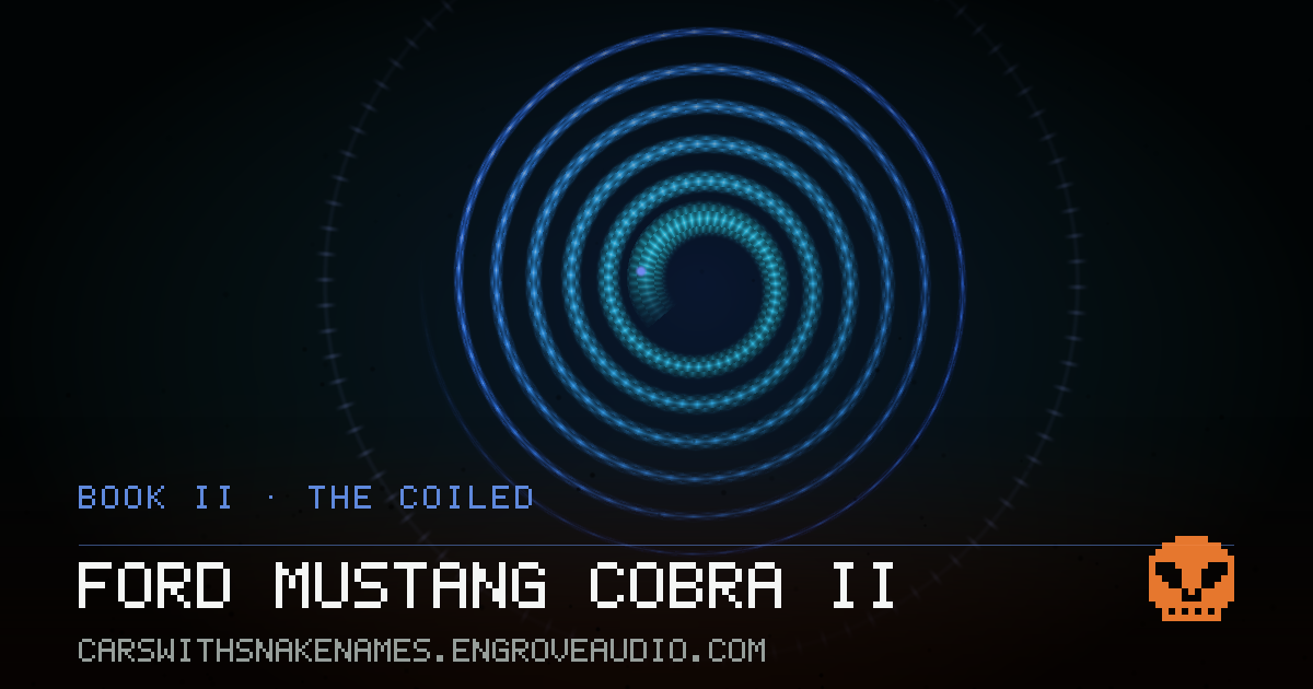 Procedurally generated serpent sigil for Ford Mustang Cobra II, derived from its name