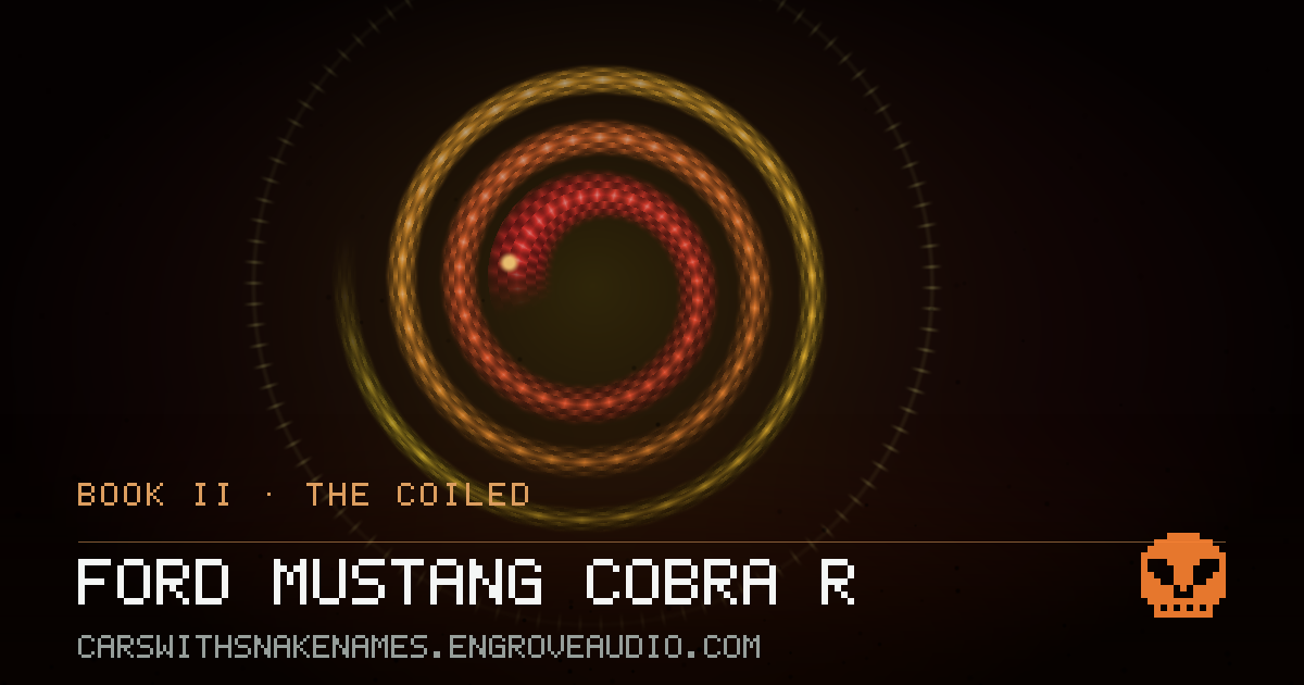Procedurally generated serpent sigil for Ford Mustang Cobra R, derived from its name