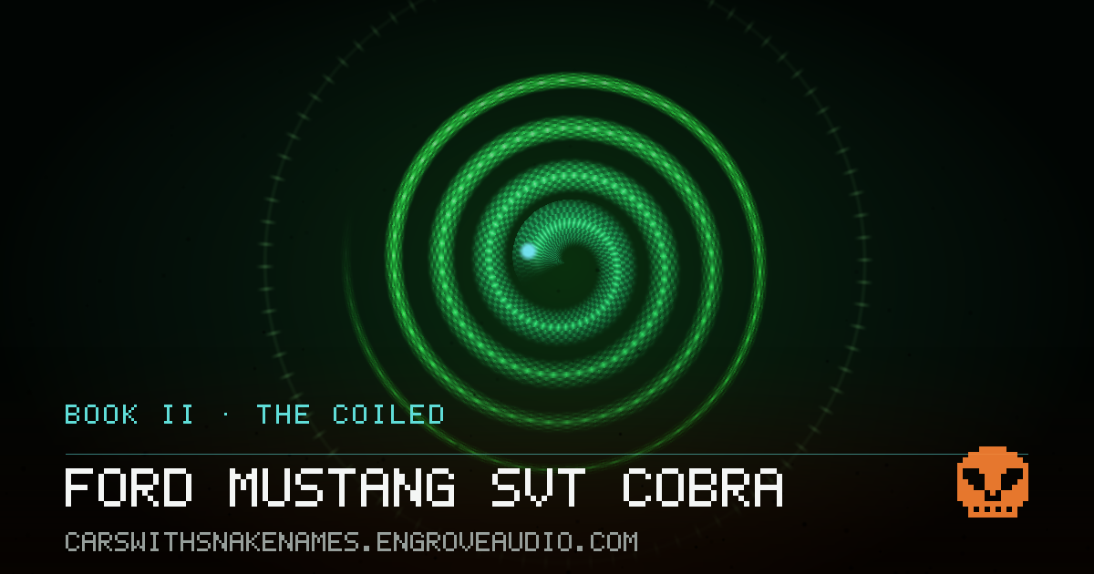 Procedurally generated serpent sigil for Ford Mustang SVT Cobra, derived from its name