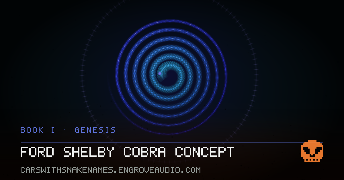 Procedurally generated serpent sigil for Ford Shelby Cobra Concept, derived from its name