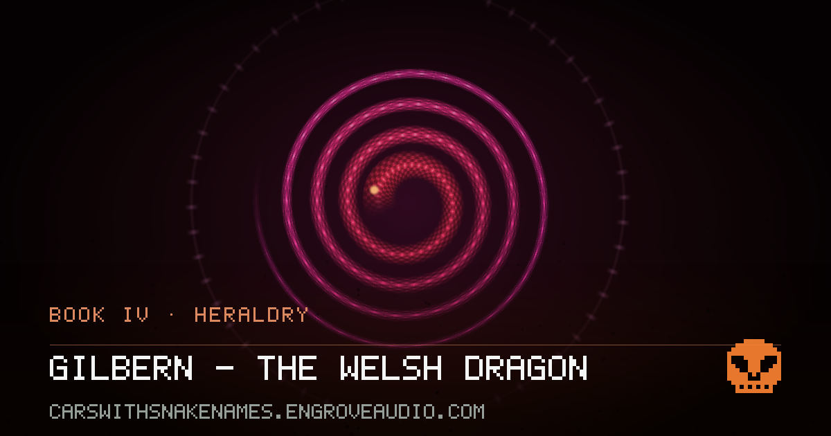 Procedurally generated serpent sigil for Gilbern — the Welsh Dragon, derived from its name