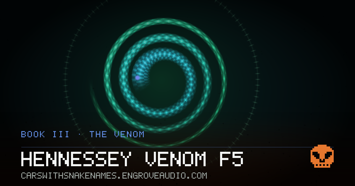 Procedurally generated serpent sigil for Hennessey Venom F5, derived from its name