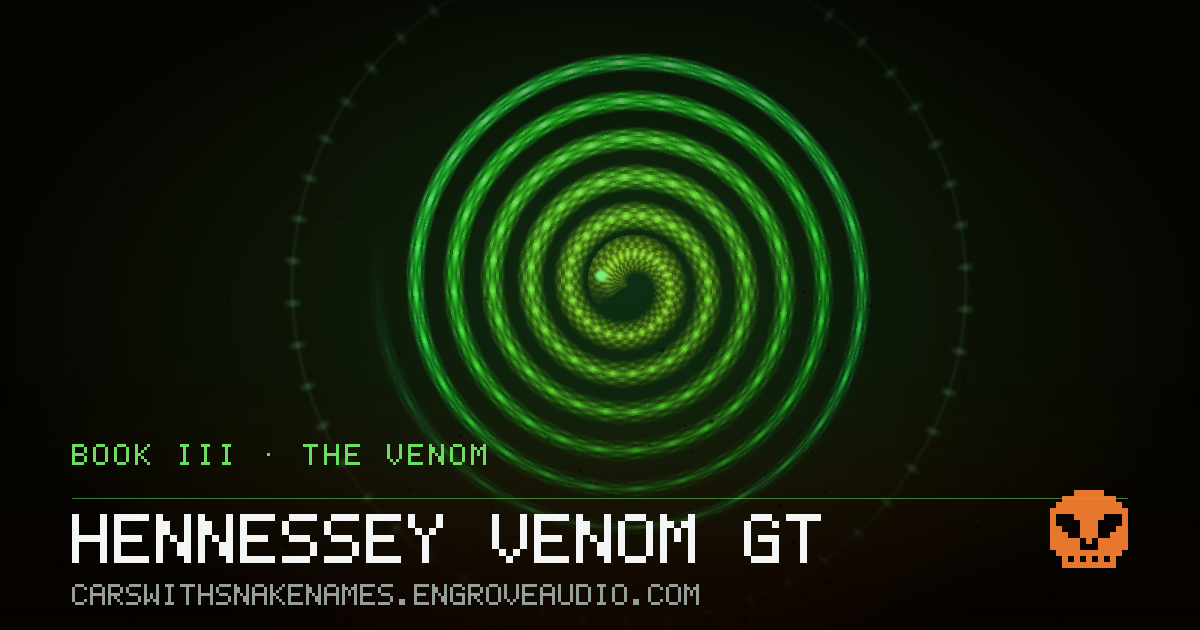 Procedurally generated serpent sigil for Hennessey Venom GT, derived from its name