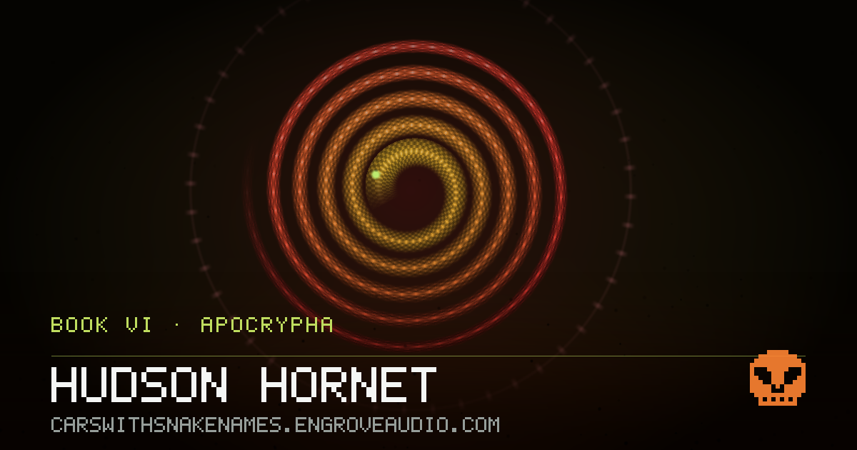 Procedurally generated serpent sigil for Hudson Hornet, derived from its name