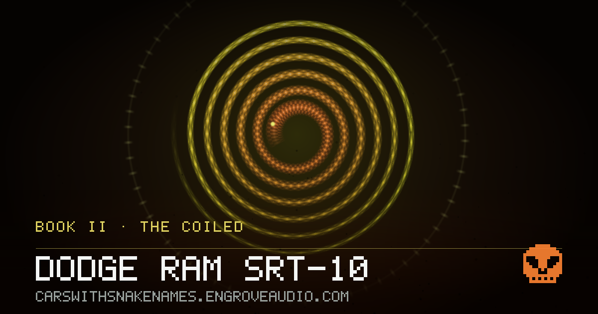 Procedurally generated serpent sigil for Dodge Ram SRT-10, derived from its name