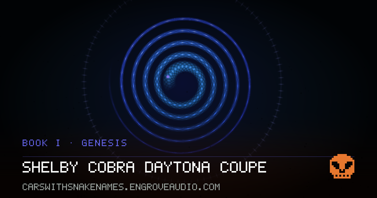 Procedurally generated serpent sigil for Shelby Cobra Daytona Coupe, derived from its name