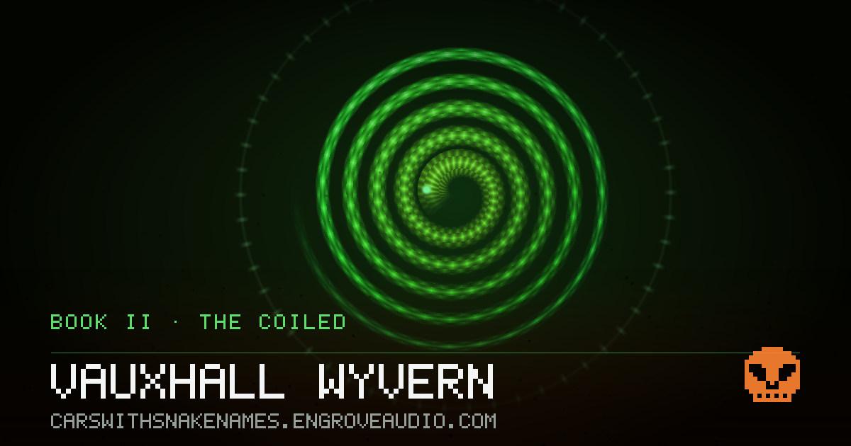 Procedurally generated serpent sigil for Vauxhall Wyvern, derived from its name